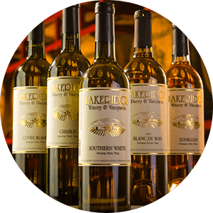 A collage of five bottles Lakeridge wine.